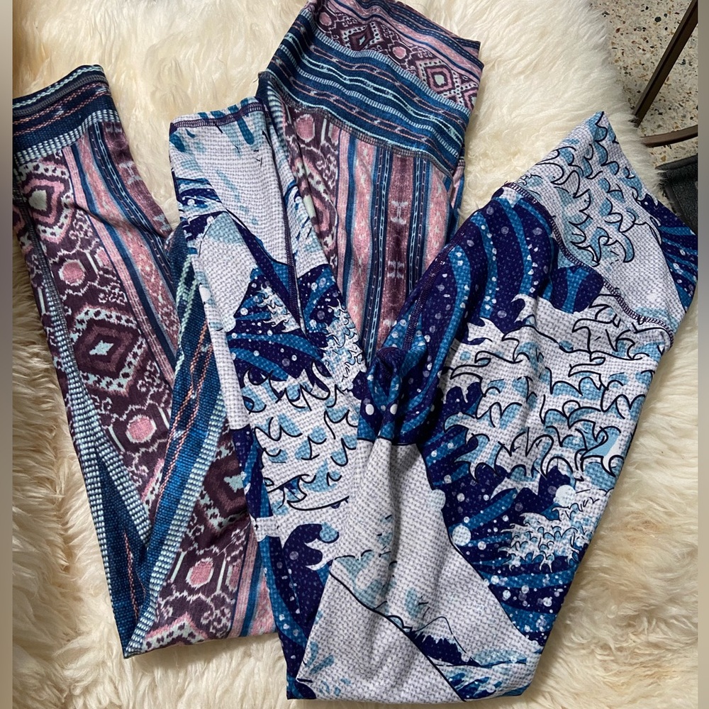 Niyama Sol J Lo brand yoga workout pants: The Wave and Janis Joplin size Small